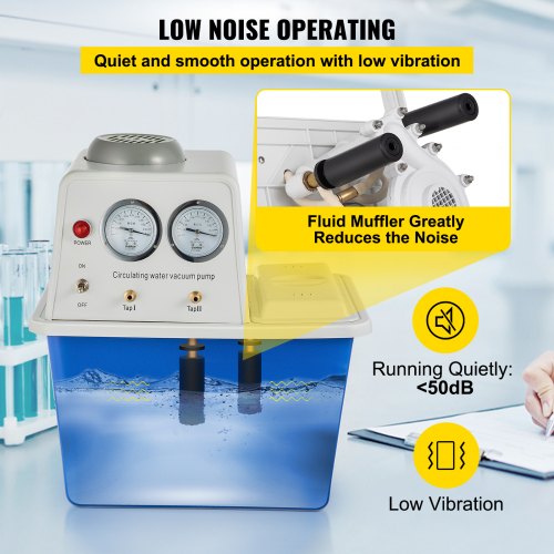 180W Stainless Vacuum Pump 110V AntiCorrosion Lab Chemistry Equipment With 15L Water Tank 6