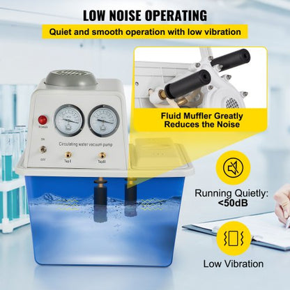 180W Stainless Vacuum Pump 110V AntiCorrosion Lab Chemistry Equipment With 15L Water Tank 6