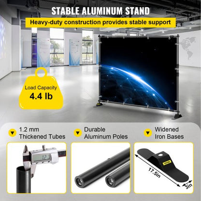 8ft Adjustable Step And Repeat Backdrop Banner Stand Retractable Display With Carrying Bag For Even 3