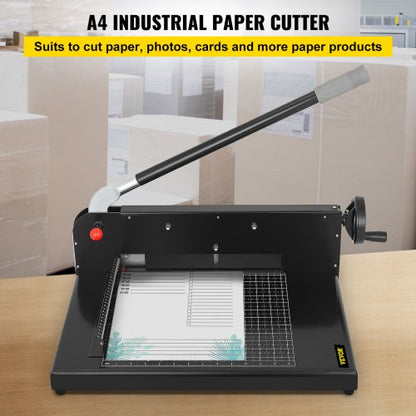 Heavy Duty Paper Cutter 300 Sheet Capacity 45HRC Hardness Guillotine Trimmer With Metal Base For Of 2