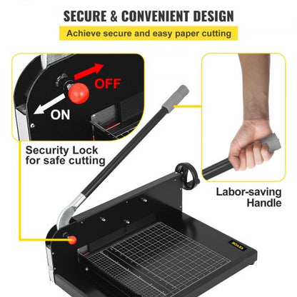 Heavy Duty Paper Cutter 300 Sheet Capacity 45HRC Hardness Guillotine Trimmer With Metal Base For Of 4