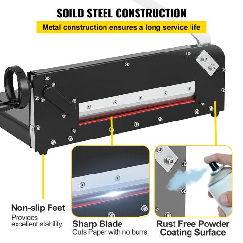 Heavy Duty Paper Cutter 300 Sheet Capacity 45HRC Hardness Guillotine Trimmer With Metal Base For Of 5