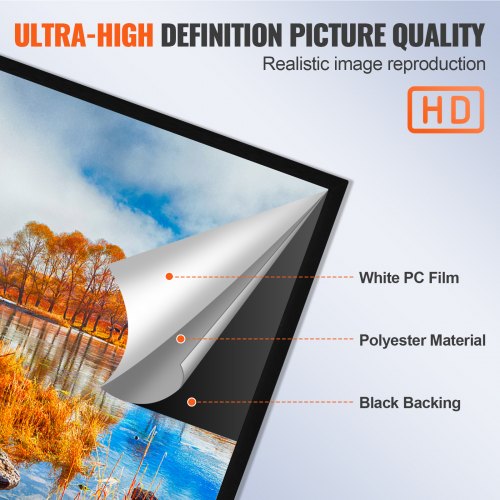 130 169 Movie Projector Screen 4K HD Aluminum Frame Wall Mounted Projector Screen For Home Theater  3