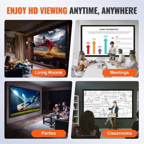 130 169 Movie Projector Screen 4K HD Aluminum Frame Wall Mounted Projector Screen For Home Theater  6