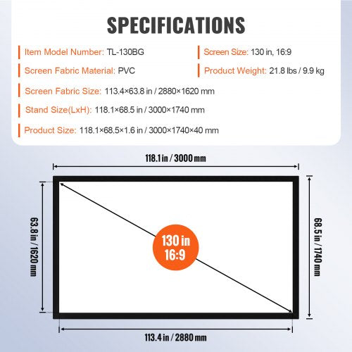 130 169 Movie Projector Screen 4K HD Aluminum Frame Wall Mounted Projector Screen For Home Theater  7