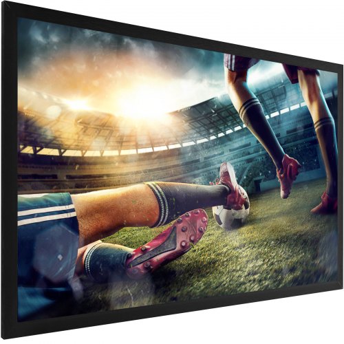 130" 16:9 Movie Projector Screen 4K HD, Aluminum Frame Wall Mounted Projector Screen for Home Theater & Office