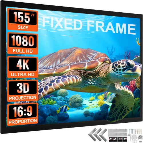 155inch Projector Screen 169 4K HD Wall Mounted Movie Screen For Home Theater  Cinema Experience 1