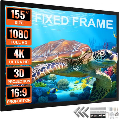 155inch Projector Screen 169 4K HD Wall Mounted Movie Screen For Home Theater  Cinema Experience 1