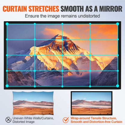 110 169 4K HD Movie Projector Screen Aluminum Frame Wall Mounted For Home Theater  Office Use 4