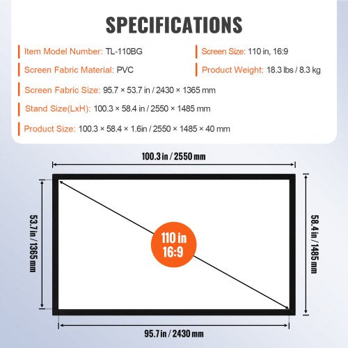 110 169 4K HD Movie Projector Screen Aluminum Frame Wall Mounted For Home Theater  Office Use 7