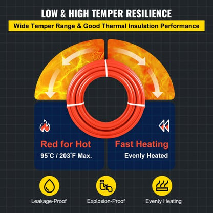 12 X 1000ft Oxygen Barrier PEX Pipe EVOH Radiant Heat Floor Heating Tubing For Plumbing  Cold  Hot  5