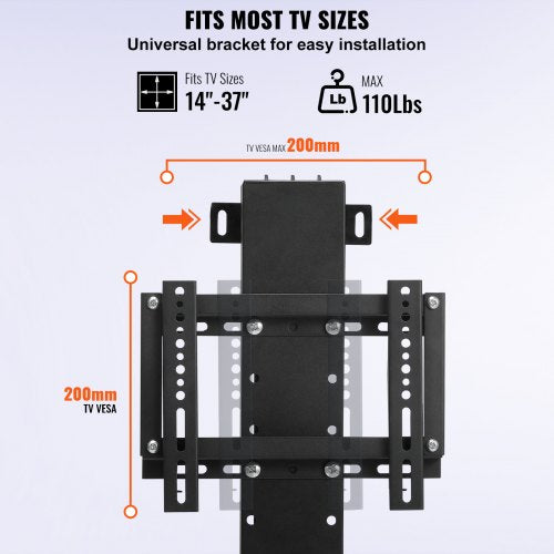 Motorized TV Lift Stroke Length, Height Adjustable, TV Mount Fit for Screens with Remote Control