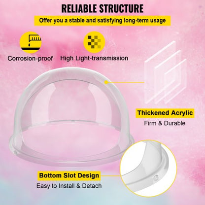 Candy Machine Bubble Shield Clear Plastic Cotton Candy Cover For Commercial Candy Maker Durable Acr 4