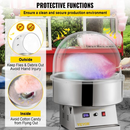 Candy Machine Bubble Shield Clear Plastic Cotton Candy Cover For Commercial Candy Maker Durable Acr 5