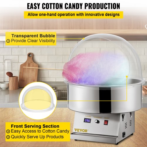 Candy Machine Bubble Shield Clear Plastic Cotton Candy Cover For Commercial Candy Maker Durable Acr 6