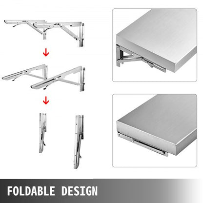 Concession Shelf With Stainless Steel Frame Folding Serving Shelf For Food Trailer Window Mobile Ki 4