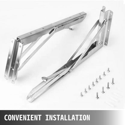 Concession Shelf With Stainless Steel Frame Folding Serving Shelf For Food Trailer Window Mobile Ki 6