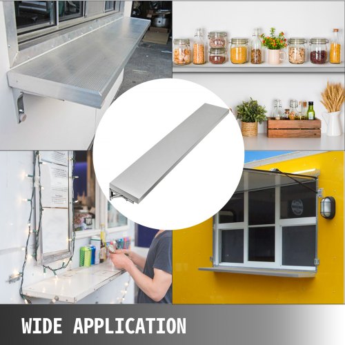 Concession Shelf With Stainless Steel Frame Folding Serving Shelf For Food Trailer Window Mobile Ki 1
