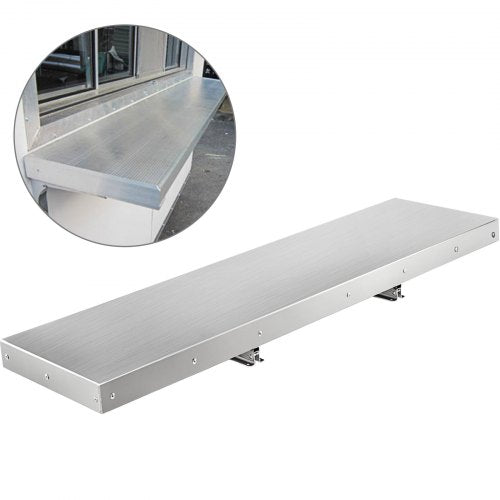 Concession Shelf Stainless Steel Drop Down Folding Serving Food Shelf for Trailer Serving Window, Foldable Concession