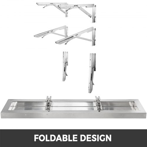 Concession Shelf Stainless Steel Drop Down Folding Serving Food Shelf for Trailer Serving Window, Foldable Concession