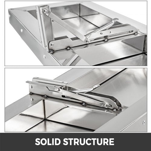 Concession Shelf Stainless Steel Drop Down Folding Serving Food Shelf for Trailer Serving Window, Foldable Concession