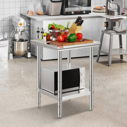 Stainless Steel Commercial Kitchen Work Food Prep Table With Adjustable Undershelf Heavy Duty Utili 1