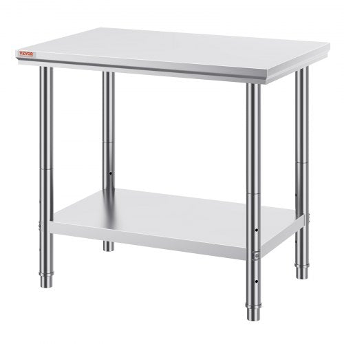 Heavy Duty Stainless Steel Prep Table High Capacity Commercial Workstation With Adjustable Shelves  8