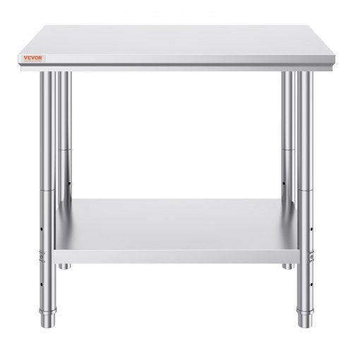 Heavy Duty Stainless Steel Prep Table High Capacity Commercial Workstation With Adjustable Shelves  9