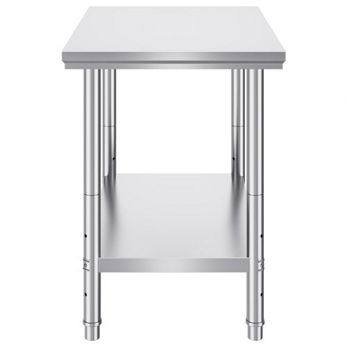 Heavy Duty Stainless Steel Prep Table High Capacity Commercial Workstation With Adjustable Shelves  10