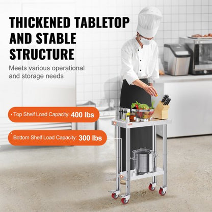 Stainless Steel Work Table With Wheels Heavy Duty Prep Table With Casters For Commercial Kitchen Re 3