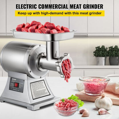 Commercial Meat Grinder Heavy Duty Electric Stainless Steel Meat Mincer W Blades Grinding Plates  S 1