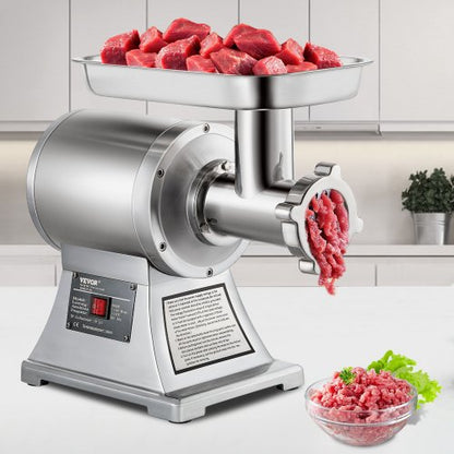 Commercial Meat Grinder Heavy Duty Electric Stainless Steel Meat Mincer W Blades Grinding Plates  S 6