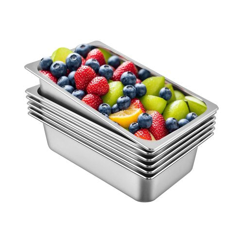 Steam Table Pans, Full Size Deep Food Container Stainless Steel Oven Tray, Anti-Jam Commercial Hotel Pans
