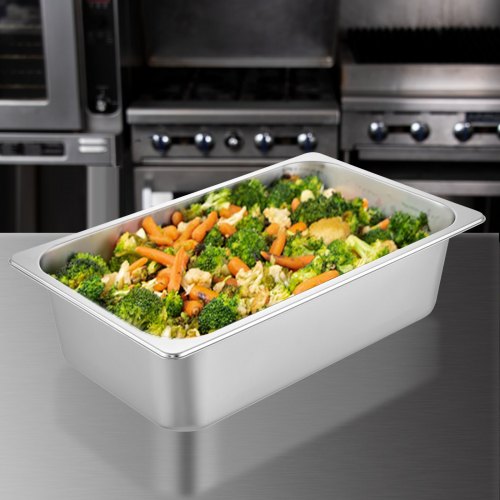 Steam Table Pans Full Size Deep Food Container Stainless Steel Oven Tray AntiJam Commercial Hotel P 1