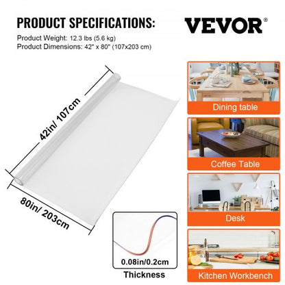 Clear Table Cover Protector Thick Plastic Tablecloth Table Protector For Dining Room Table  Desk 7
