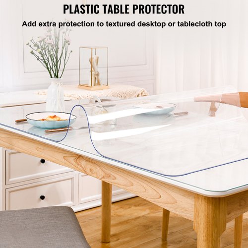 Clear Table Cover Protector Thick PVC Desk Pad For Dining Room Writing Desk Coffee Table Waterproof 2