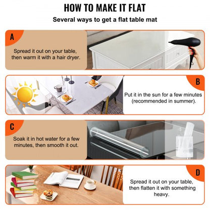 Clear Table Cover Protector Thick PVC Desk Pad For Dining Room Writing Desk Coffee Table Waterproof 6