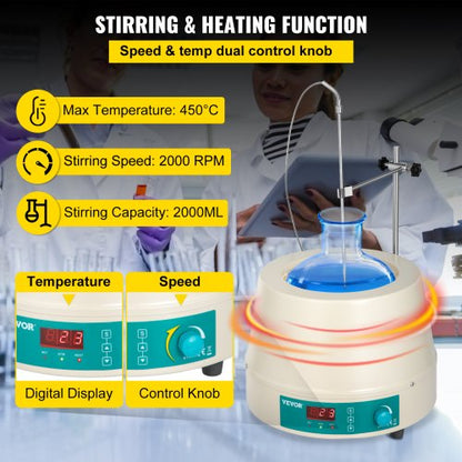 Electric Magnetic Stirring Heating Mantle Digital Magnetic Stirrer Mantle With Max Temp Lab Heating 4