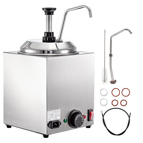 Stainless Steel Hot Cheese Dispenser 24QT Electric Nacho Cheese Warmer With Pump For Hot Fudge Cara 1