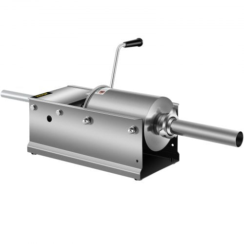 Stainless Steel Sausage Stuffer 3L Horizontal Manual Meat Press With 5 Nozzles DualSpeed For Home   8
