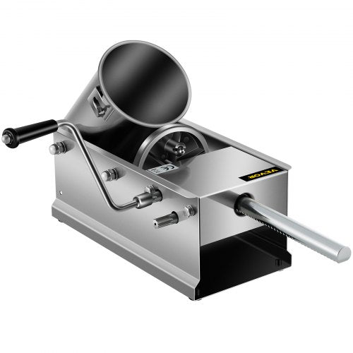 Stainless Steel Sausage Stuffer 3L Horizontal Manual Meat Press With 5 Nozzles DualSpeed For Home   9
