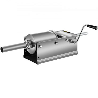 Stainless Steel Sausage Stuffer 3L Horizontal Manual Meat Press With 5 Nozzles DualSpeed For Home   10