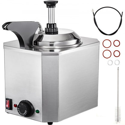 Stainless Steel Hot Fudge Warmer With Pump 650W Cheese Dispenser With 30110C Temp Adjustable 1