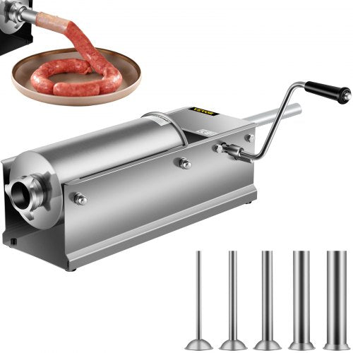 CommercialGrade Sausage Stuffing Machine 5L Capacity Manual Sausage Maker With 5 Stainless Steel No 1