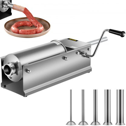 CommercialGrade Sausage Stuffing Machine 5L Capacity Manual Sausage Maker With 5 Stainless Steel No 1
