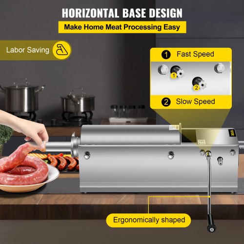 CommercialGrade Sausage Stuffing Machine 5L Capacity Manual Sausage Maker With 5 Stainless Steel No 4