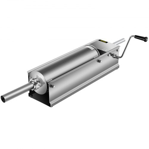 7L Stainless Steel Manual Sausage Stuffer Horizontal Sausage Maker With 5 Filling Nozzles For Home  8