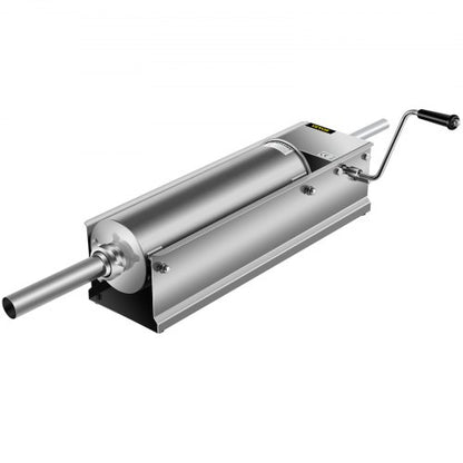 7L Stainless Steel Manual Sausage Stuffer Horizontal Sausage Maker With 5 Filling Nozzles For Home  8