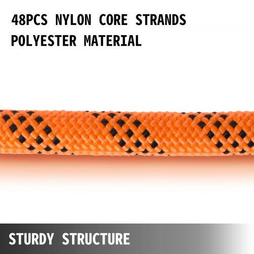 7/16" Double Braid Polyester Rope, 200FT High-Strength Sailing Rope for Arborist, Gardening