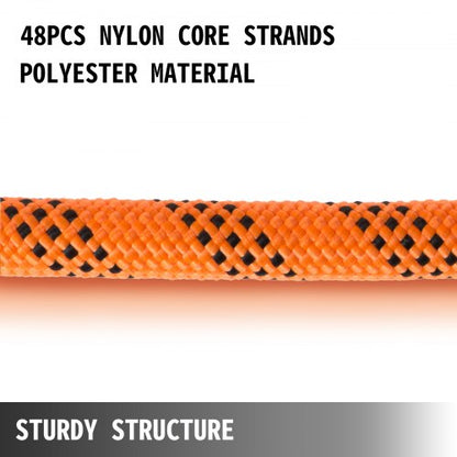 7/16" Double Braid Polyester Rope, 200FT High-Strength Sailing Rope for Arborist, Gardening